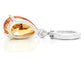 Citrine raindrop white gold earrings BACK