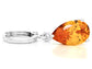 Citrine raindrop white gold earrings FRONT