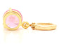 Yellow gold pink round gem necklace and earrings BACK