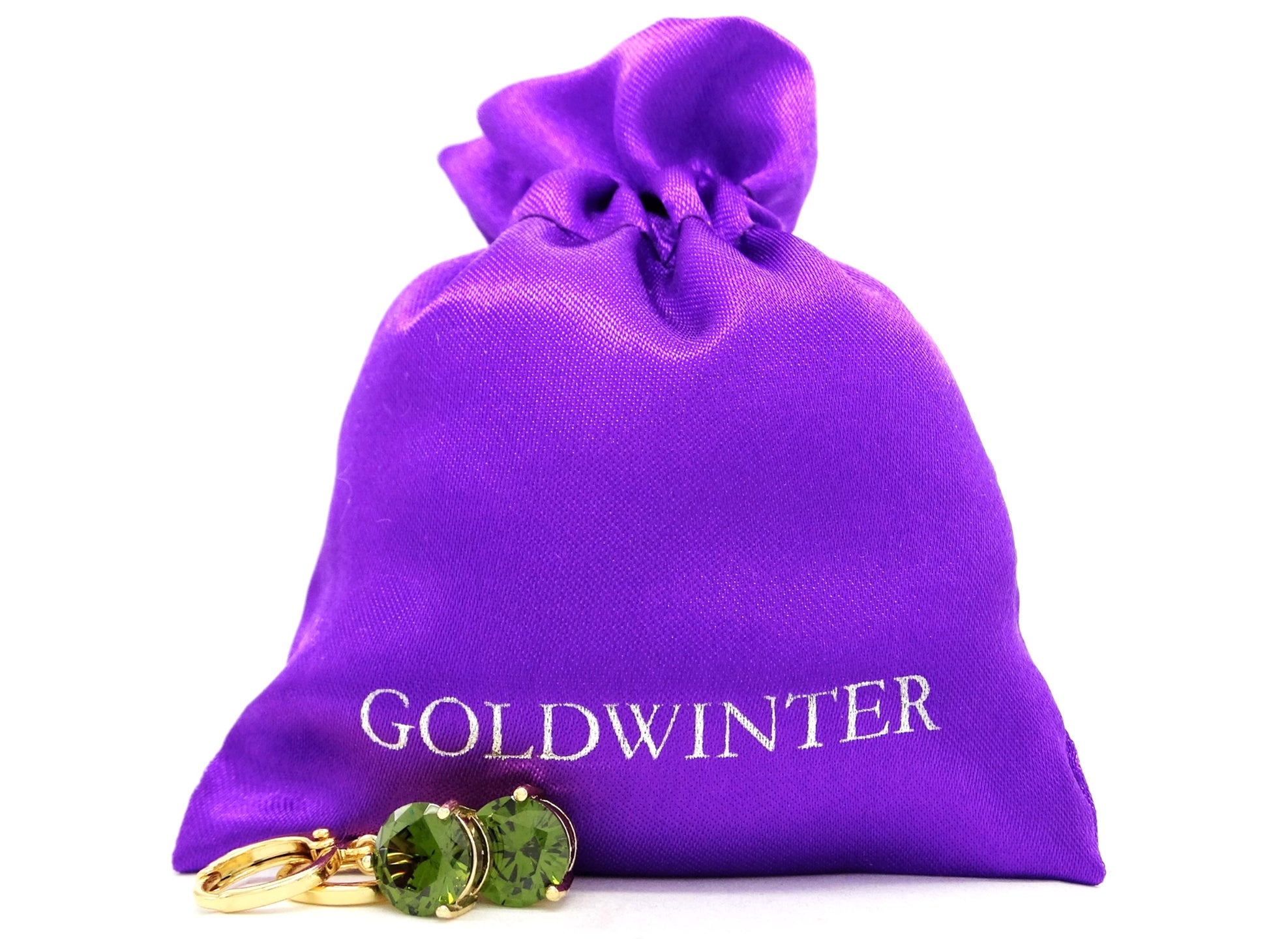 Green gem gold earrings GIFT BAG