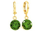 Green gem gold earrings MAIN