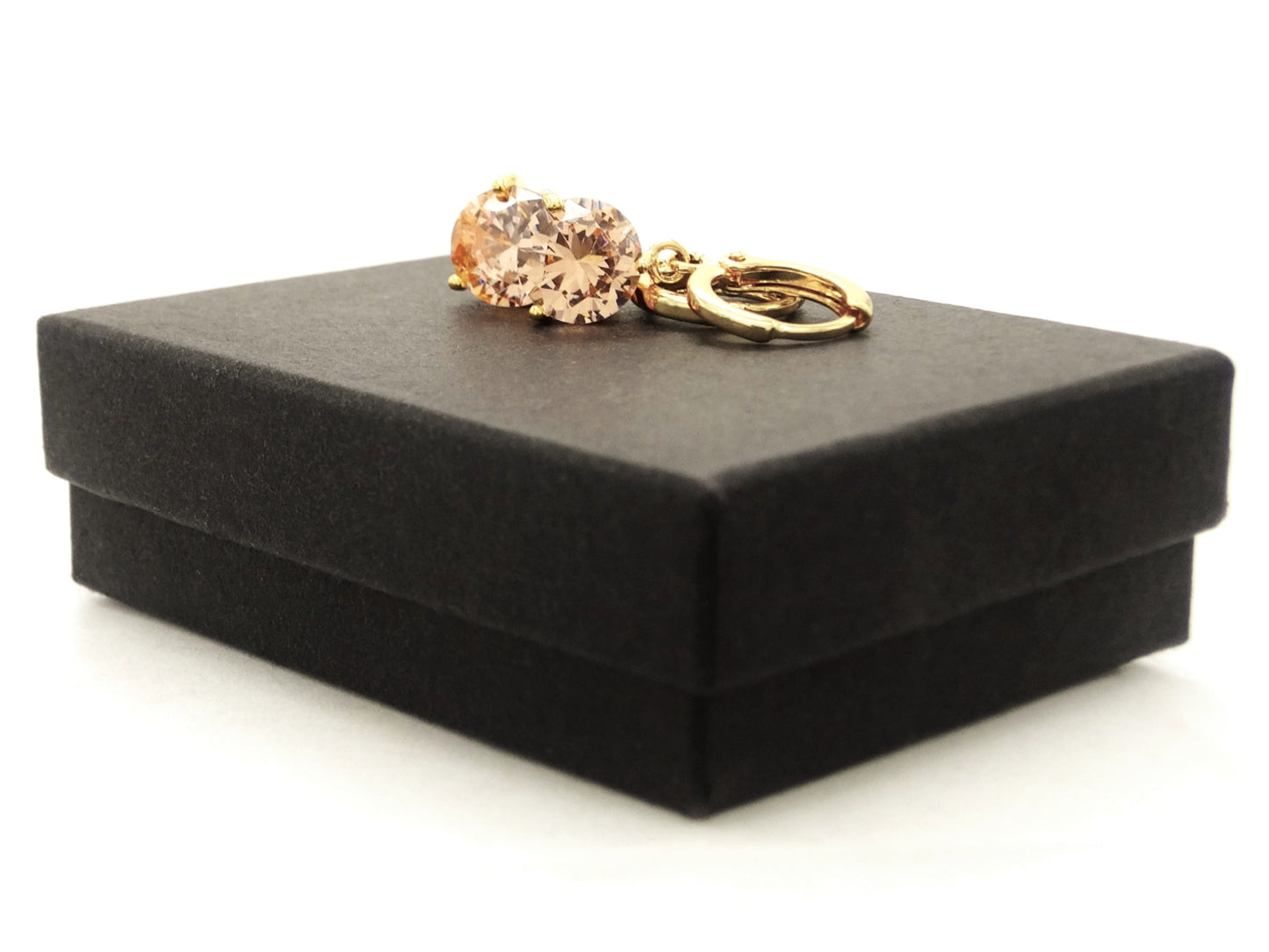Champagne gem gold earrings GIFT BOX