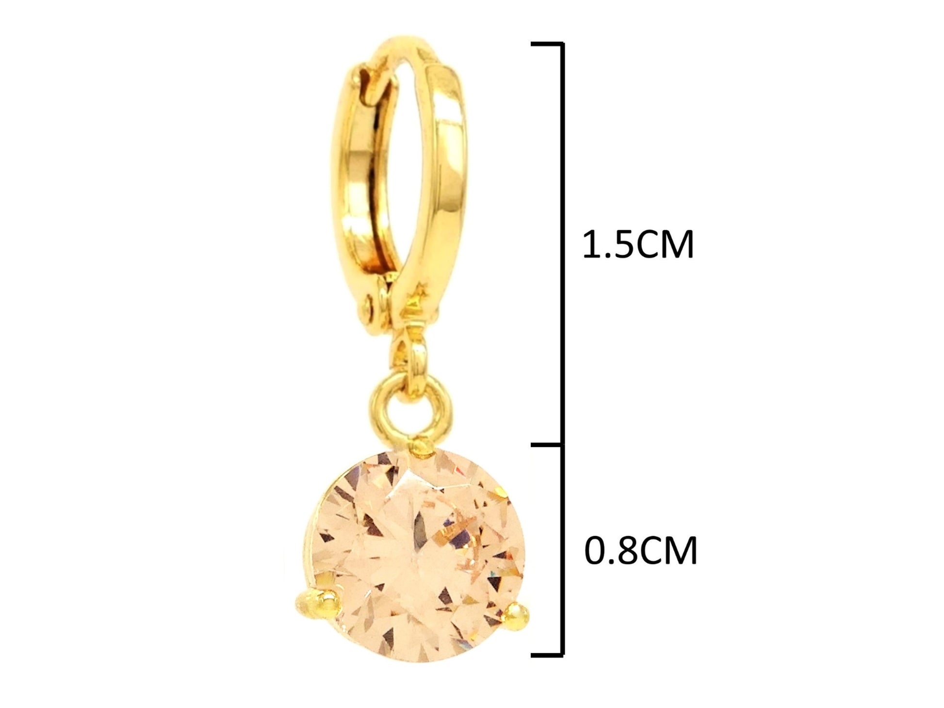 Champagne gem gold earrings MEASUREMENT