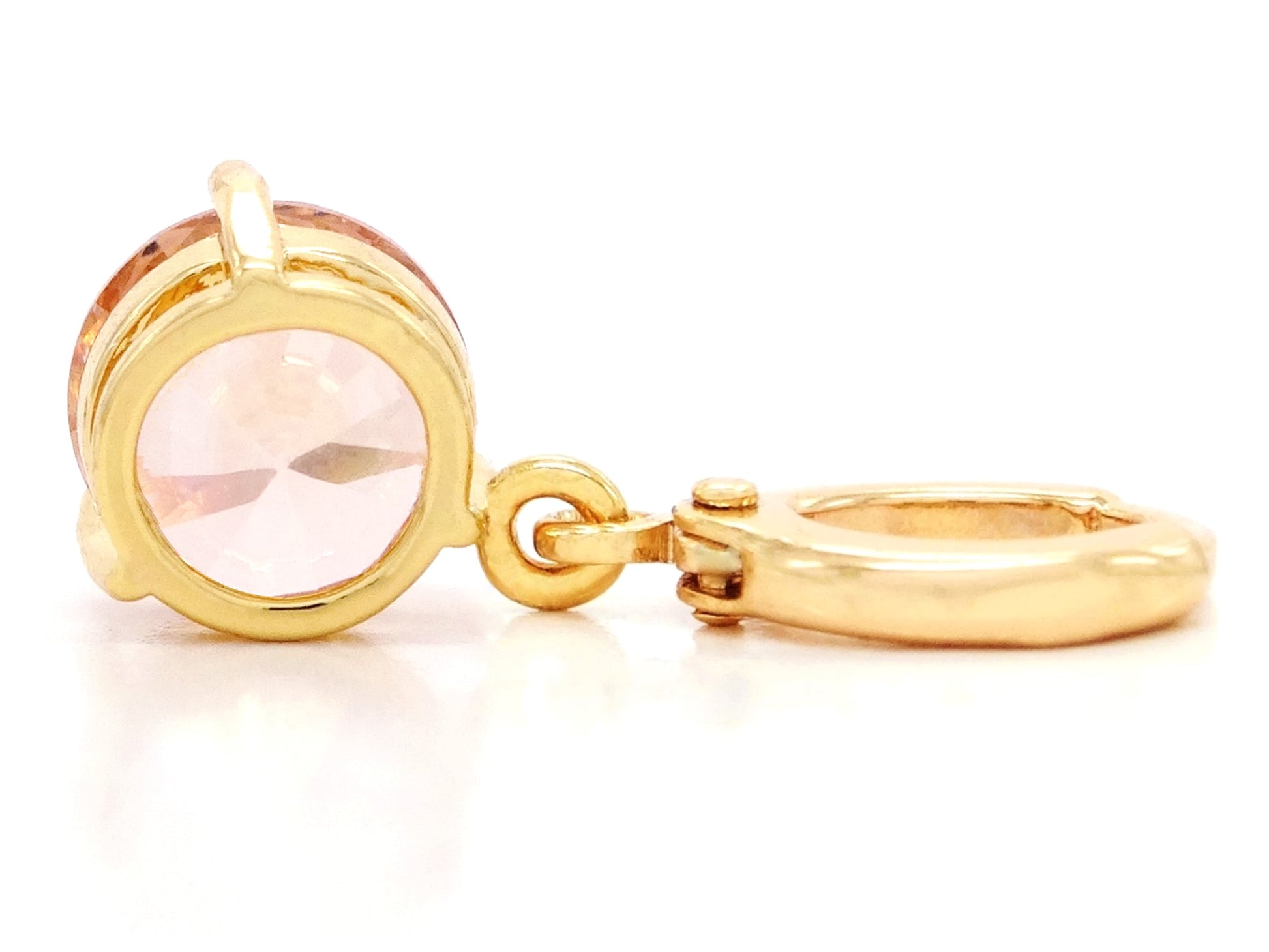 Champagne gem gold earrings BACK