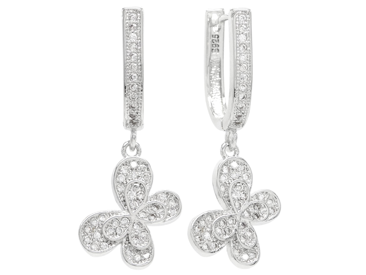 Sterling silver butterfly drop earrings MAIN