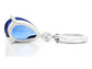 White gold blue pear gem necklace and earrings BACK