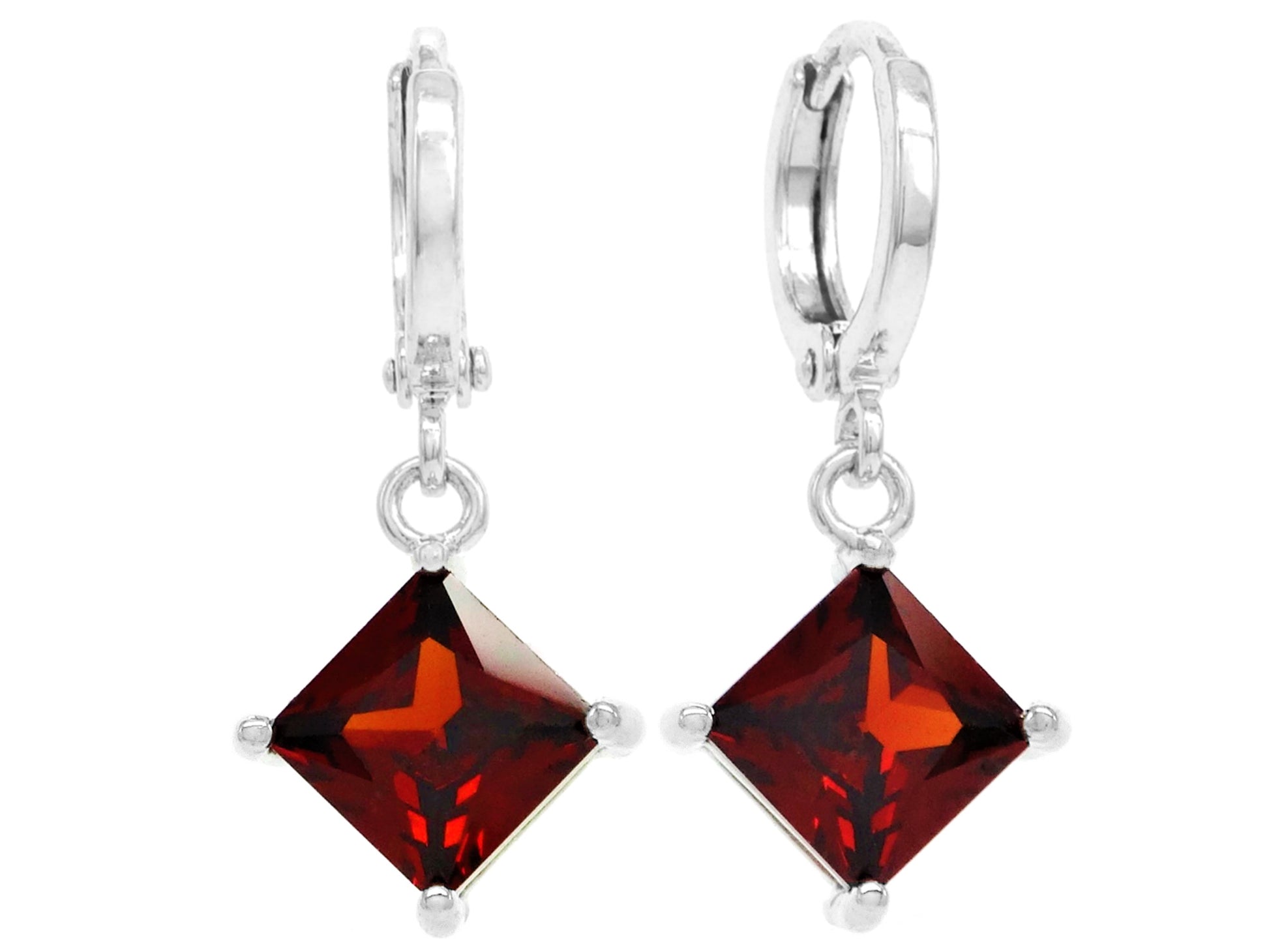 Red princess white gold earrings MAIN