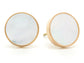 Rose gold white seashell stud earrings MAIN
