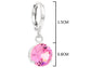 Pink gem white gold earrings MEASUREMENT