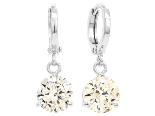 White gem white gold earrings MAIN