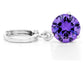 Purple gem white gold earrings FRONT