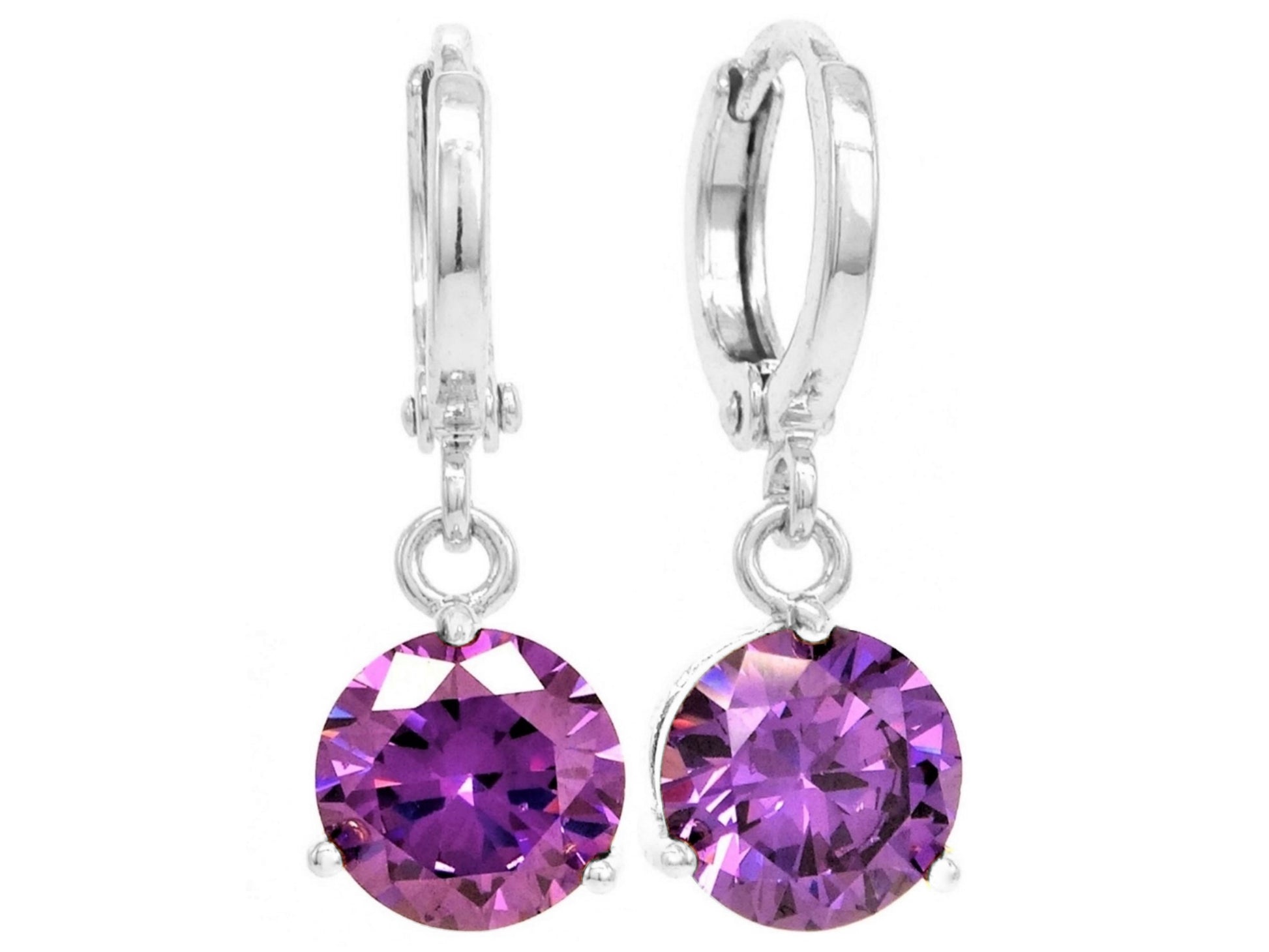 Purple gem white gold earrings MAIN