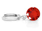 Red gem white gold earrings FRONT