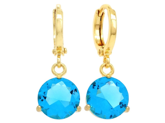 Blue gem yellow gold earrings MAIN