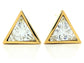 White trillion gold stud earrings MAIN