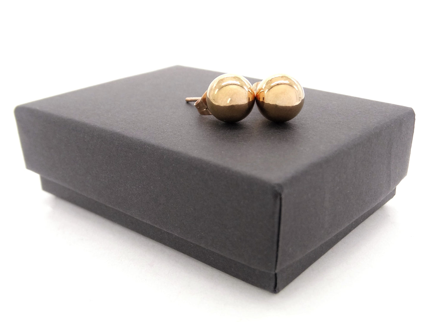 Rose gold ball bead stud earrings GIFT BOX