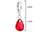 Red raindrop white gold earrings MEASUREMENT