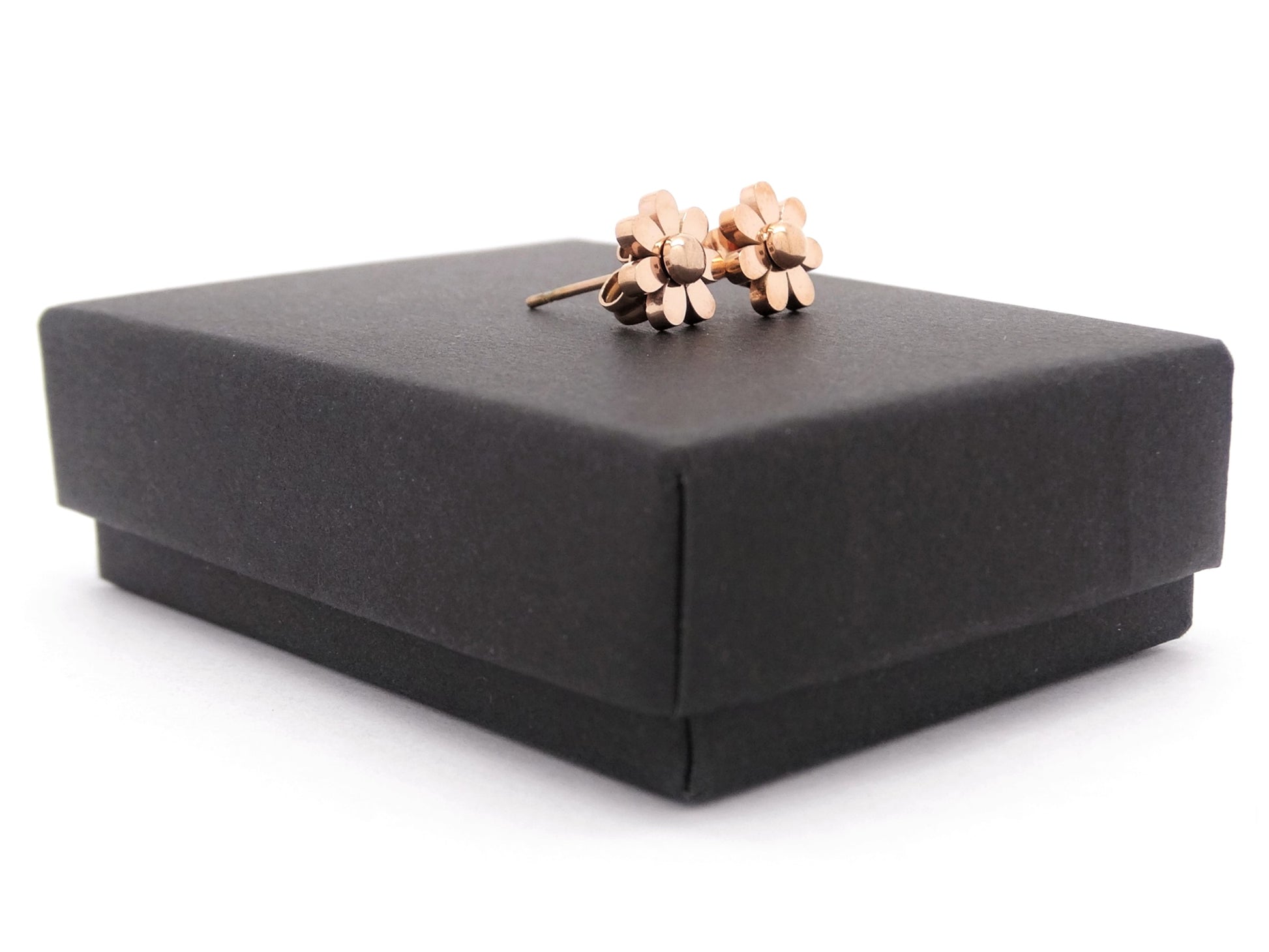 Rose gold flower stud earrings GIFT BOX
