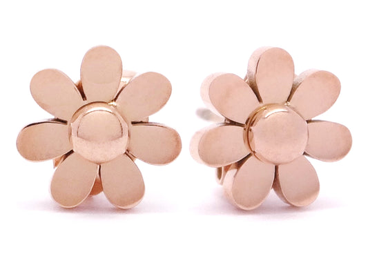 Rose gold flower stud earrings