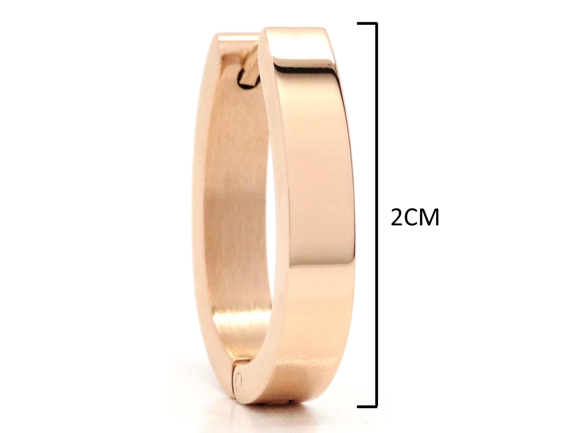 Rose gold plain big hoop earrings MEASUREMENT