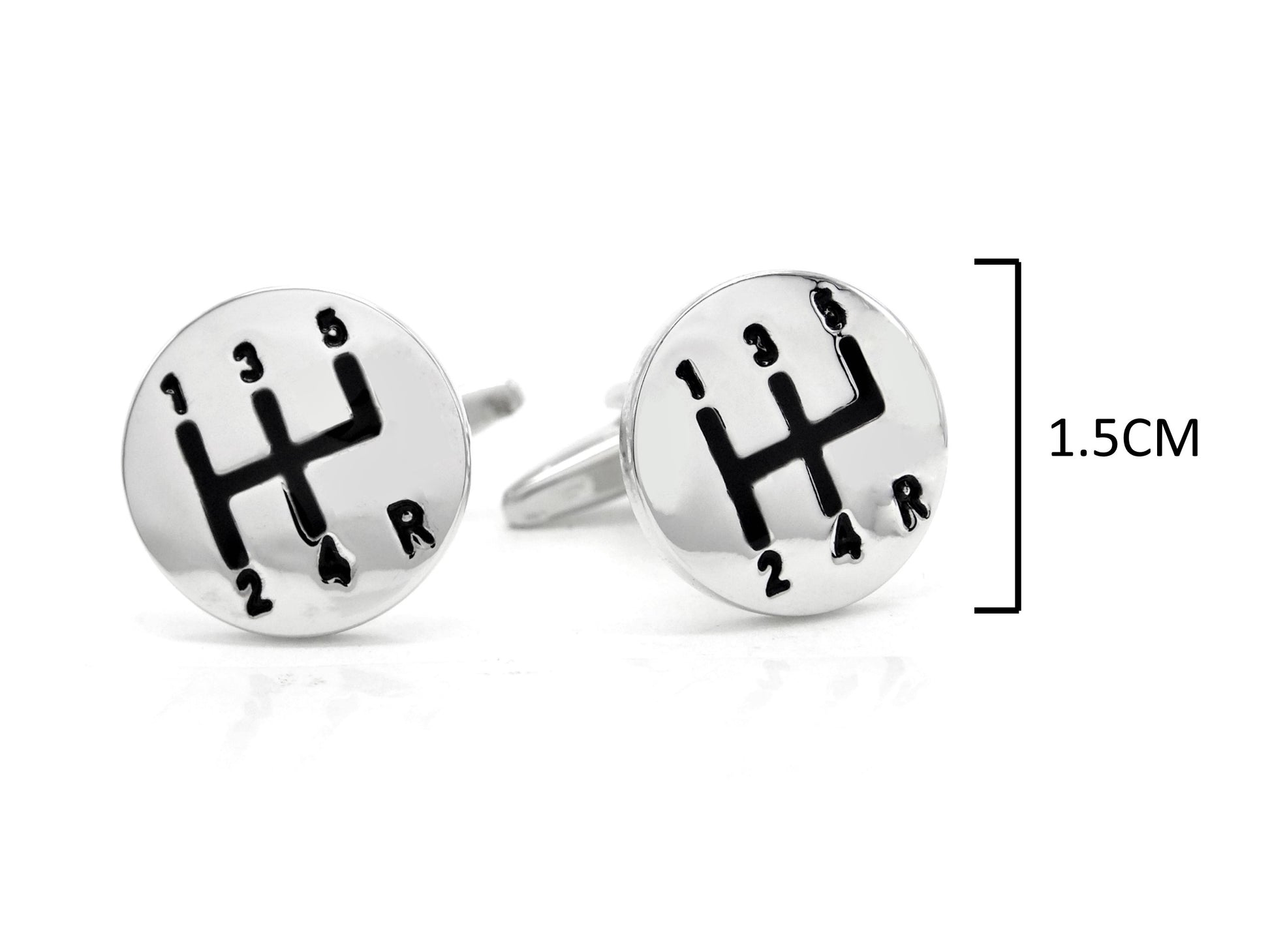 Sterling silver gear stick cufflinks MEASUREMENT