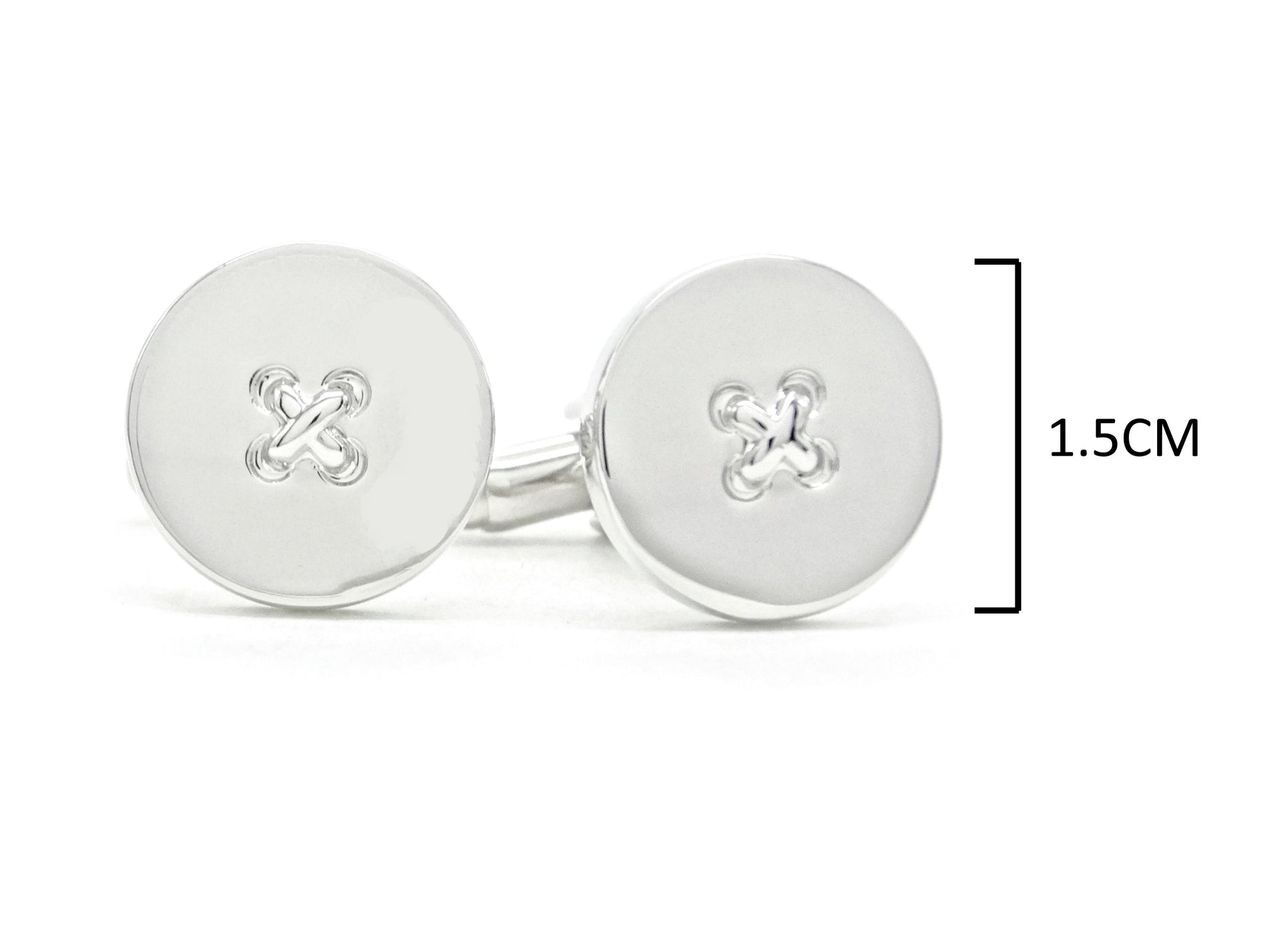 Sterling silver button cufflinks MEASUREMENT
