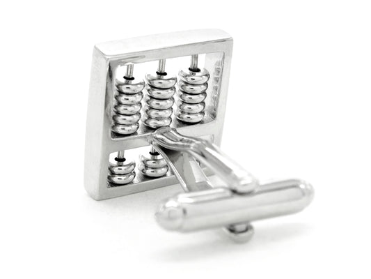 Sterling silver abacus cufflinks BACK