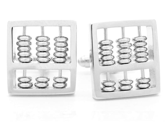 Sterling silver abacus cufflinks MAIN