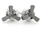 Sterling silver plane propeller cufflinks MAIN
