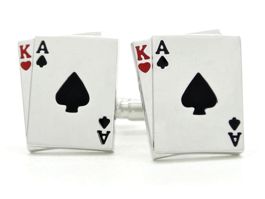 Sterling silver playing cards cufflinks MAIN