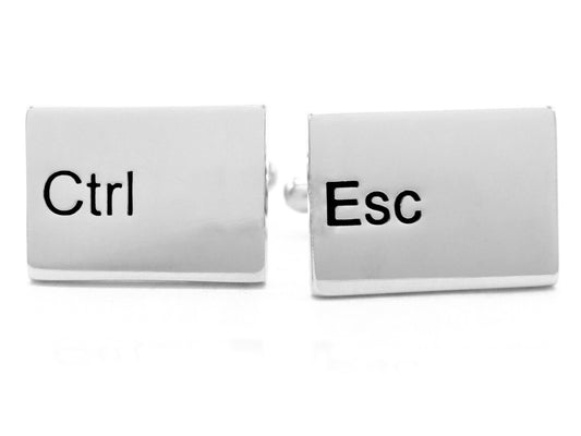 Sterling silver CTRL ESC cufflinks MAIN