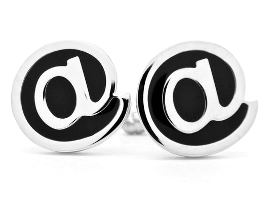 Sterling silver email @ cufflinks MAIN