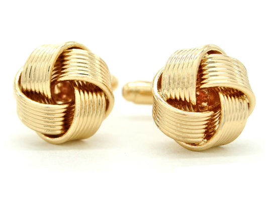 Yellow gold rope cufflinks MAIN