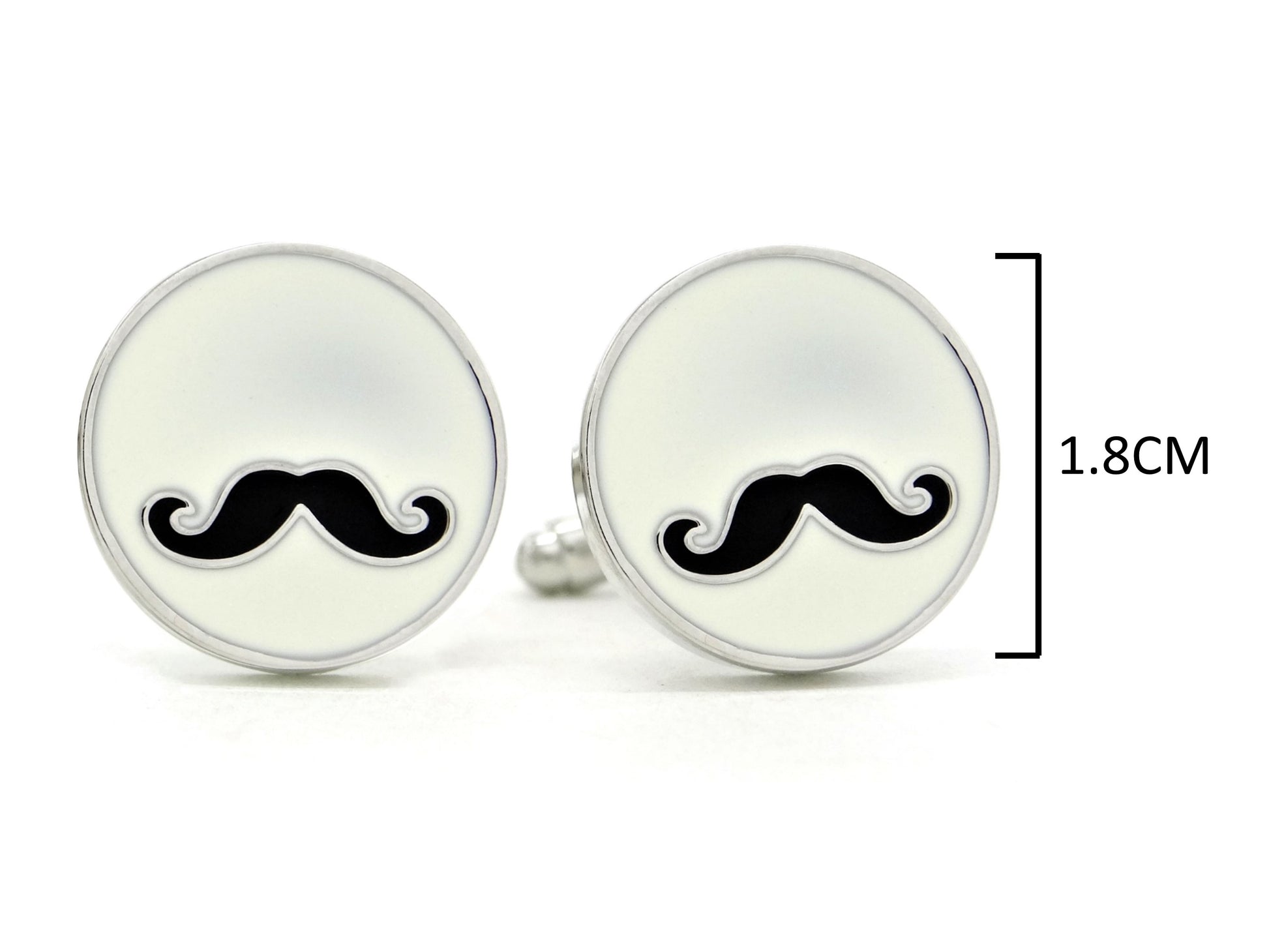 Sterling silver mustache cufflinks MEASUREMENT