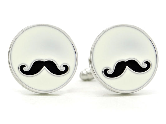 Sterling silver mustache cufflinks MAIN