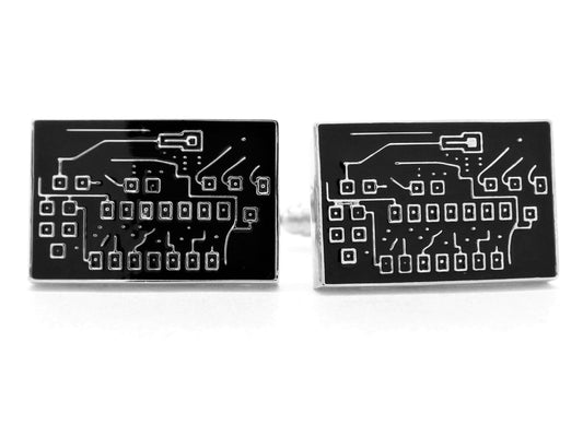 Sterling silver circuit board cufflinks MAIN