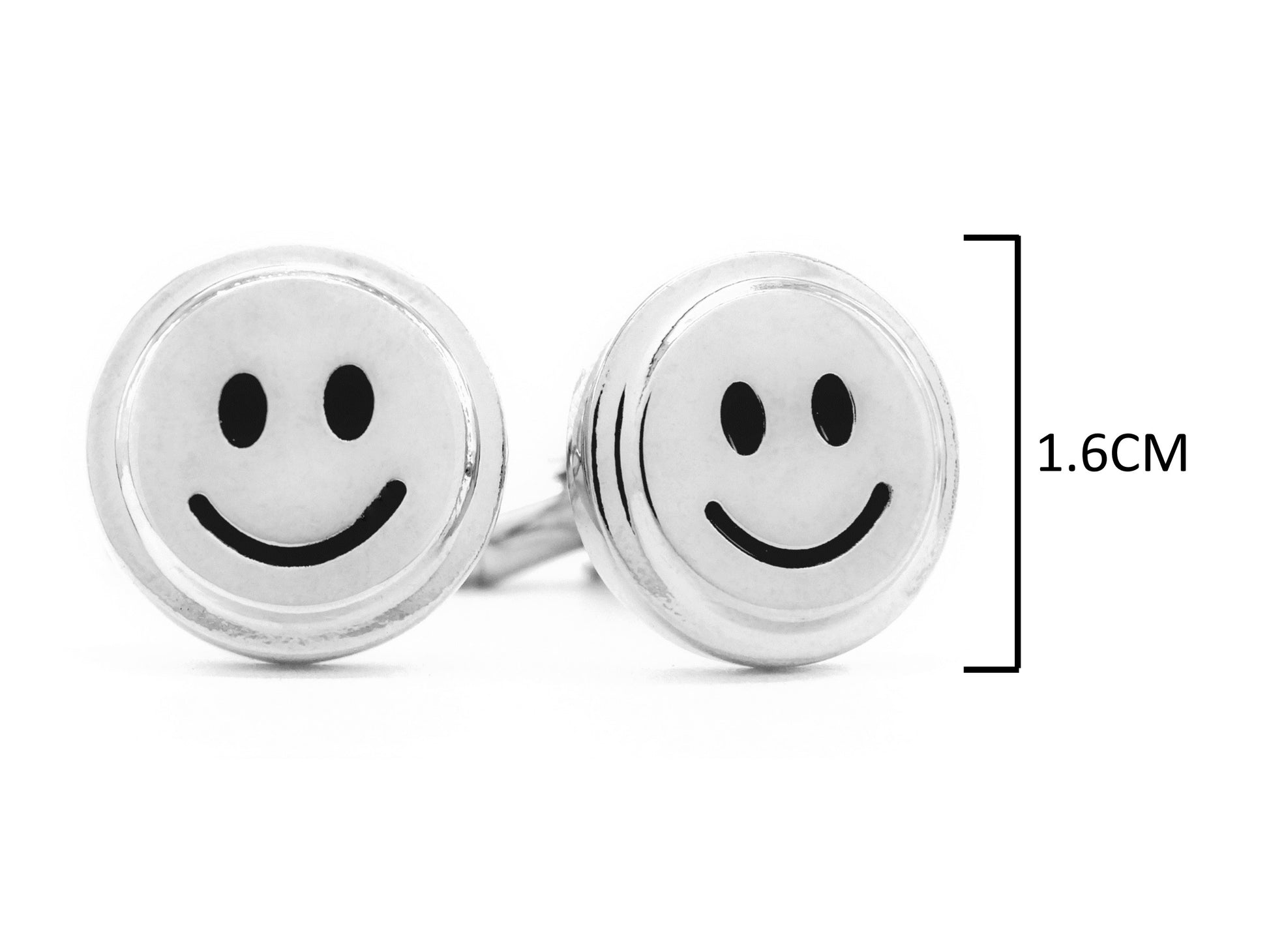 Sterling silver smiley face cufflinks MEASUREMENT