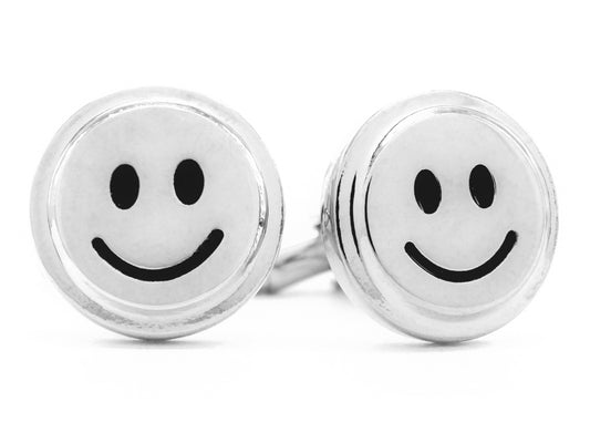 Sterling silver smiley face cufflinks MAIN