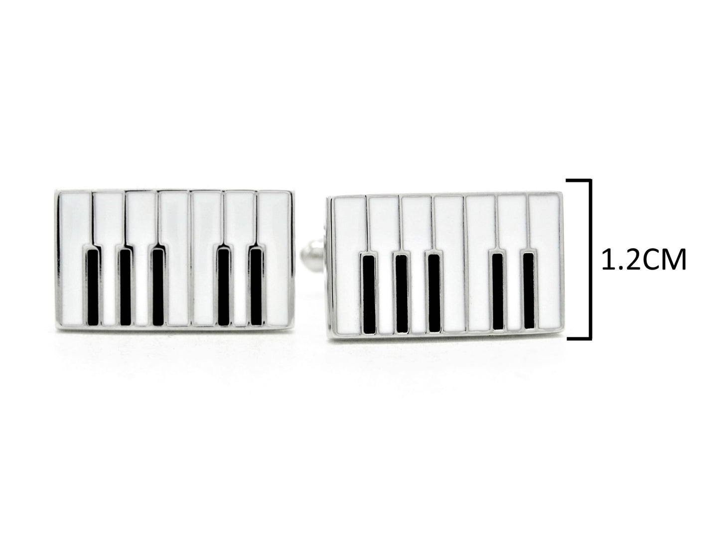 Sterling silver piano keyboard cufflinks MEASUREMENT