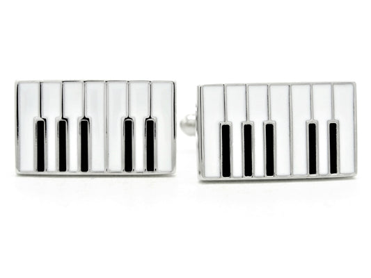 Sterling silver piano keyboard cufflinks MAIN