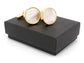 Yellow gold white seashell cufflinks GIFT BOX