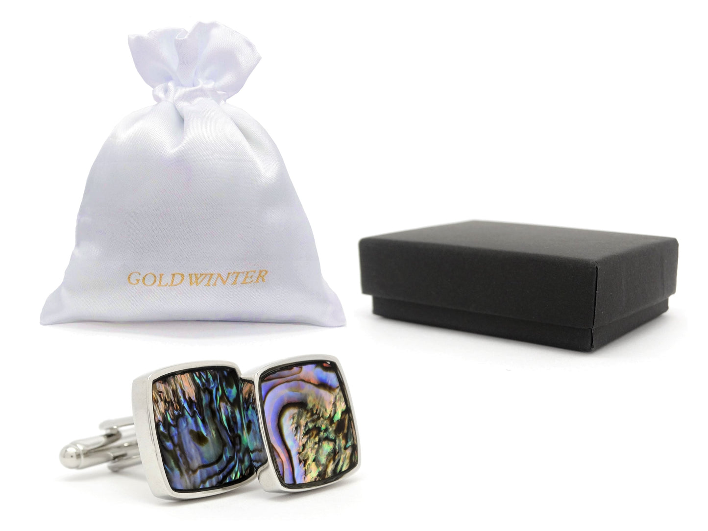 Natural mother pearl abalone cufflinks GIFT BAG