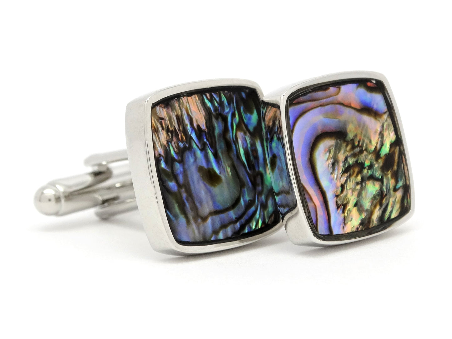Natural mother pearl abalone cufflinks DISPLAY