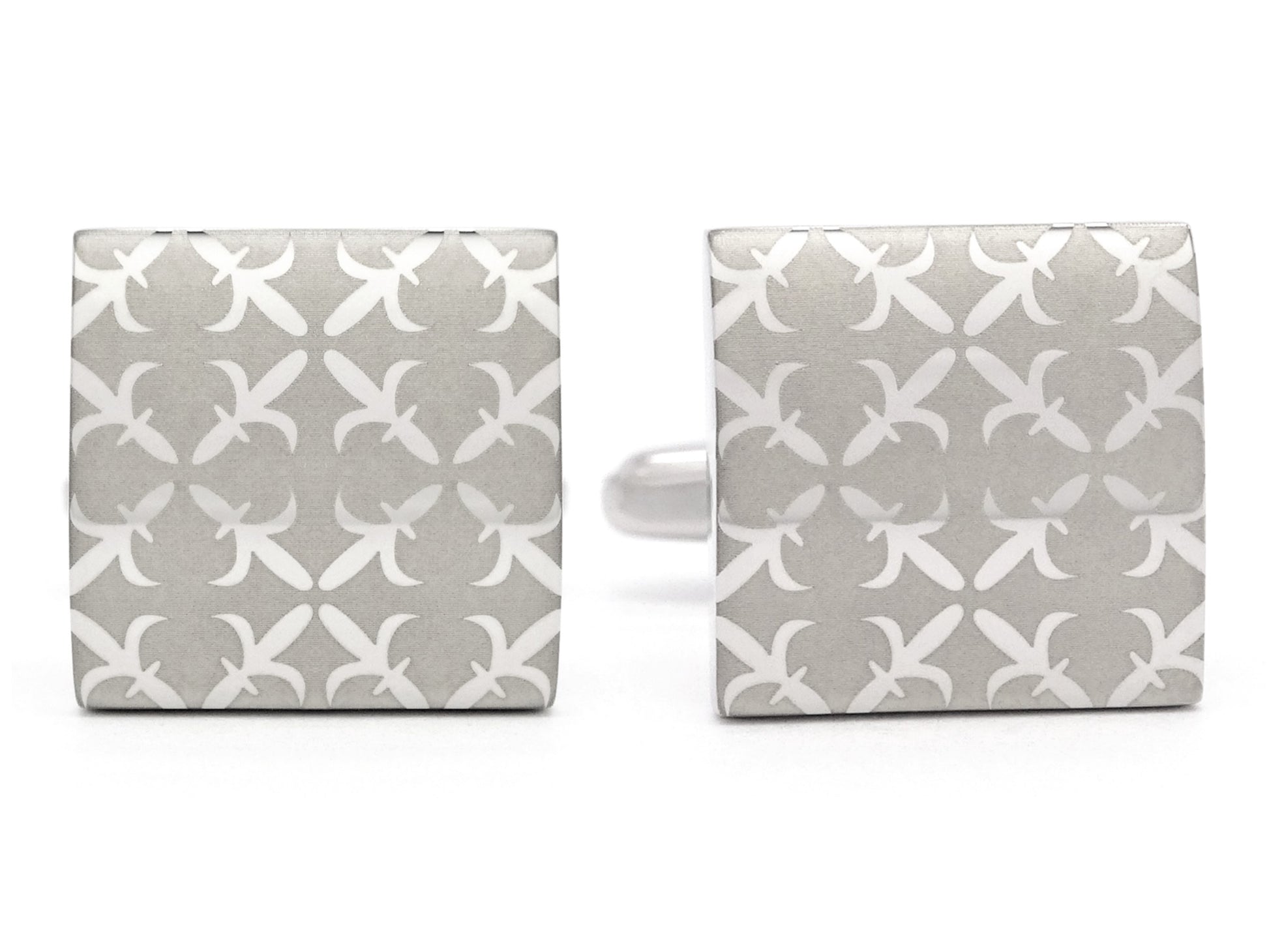 Fleur-De-Lys polished stainless steel cufflinks MAIN