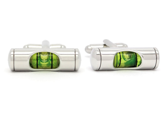 Stainless steel spirit level cufflinks MAIN