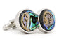 Natural Mother Pearl Abalone Round Cufflinks SIDE