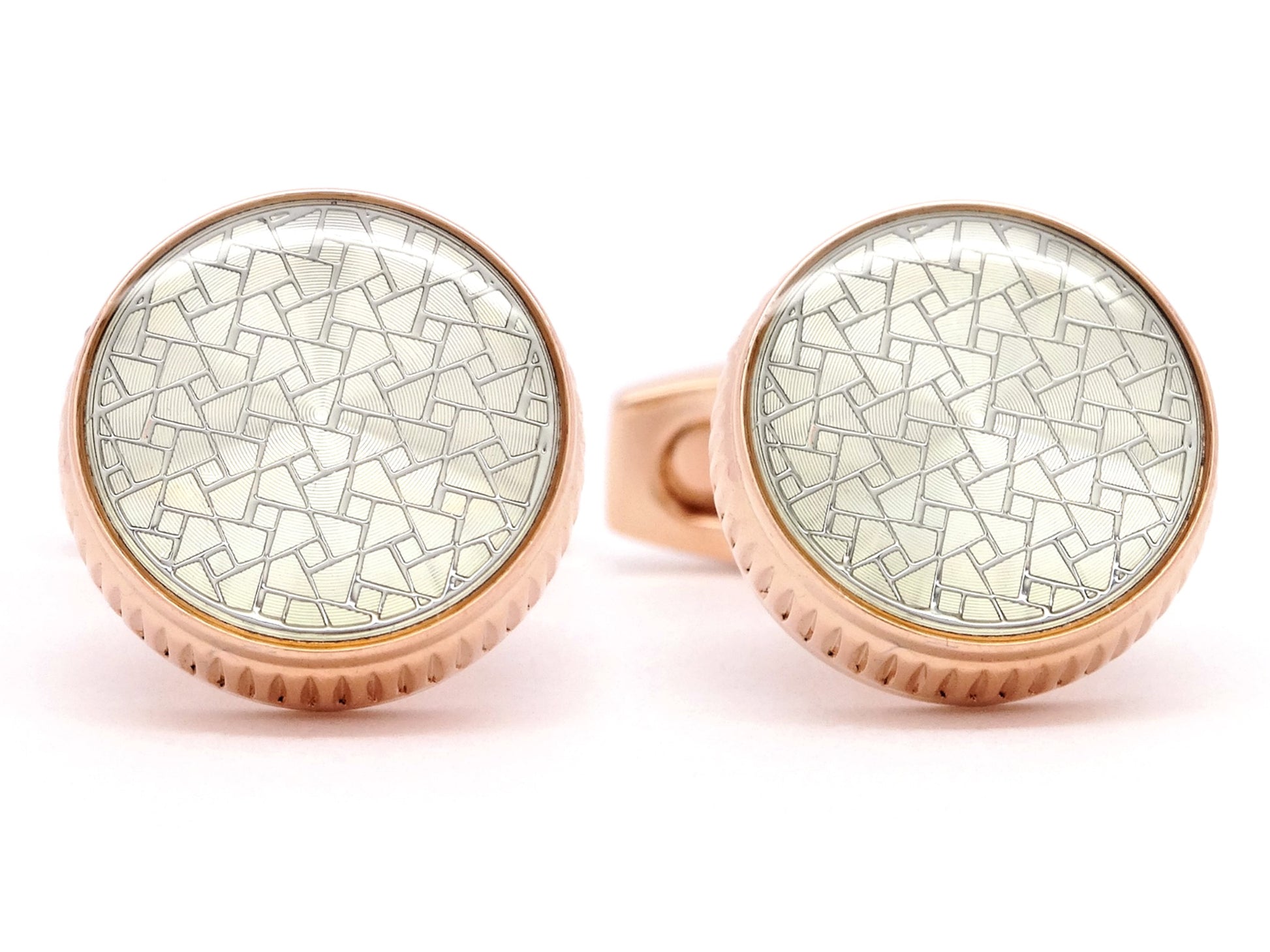 Rose Gold Formal Metallic Design Cufflinks MAIN