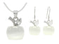 White moonstone apple necklace and earrings MAIN