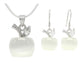 White moonstone apple necklace and earrings MAIN
