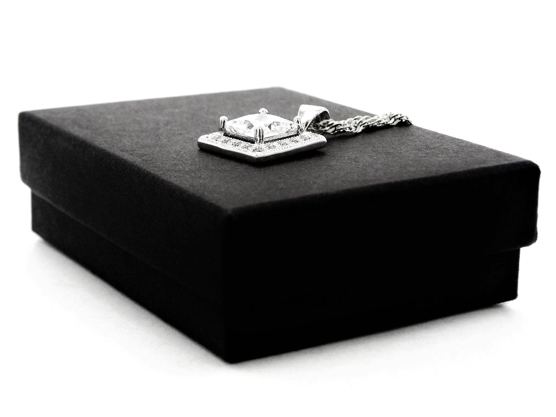 Sterling silver princess gem necklace GIFT BOX
